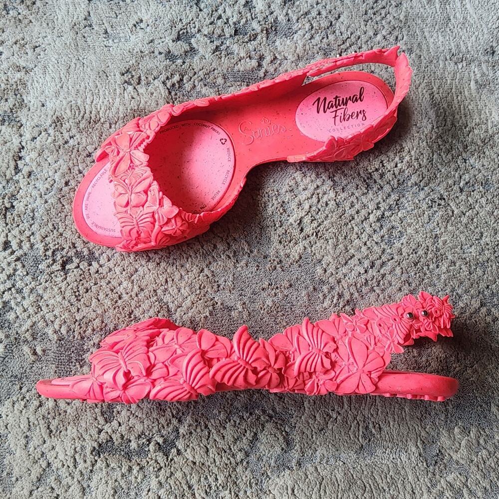 Sunies Hawaii Sandals Size 9 Women's Pink Shoes Natural Fibers - Picture 4 of 8
